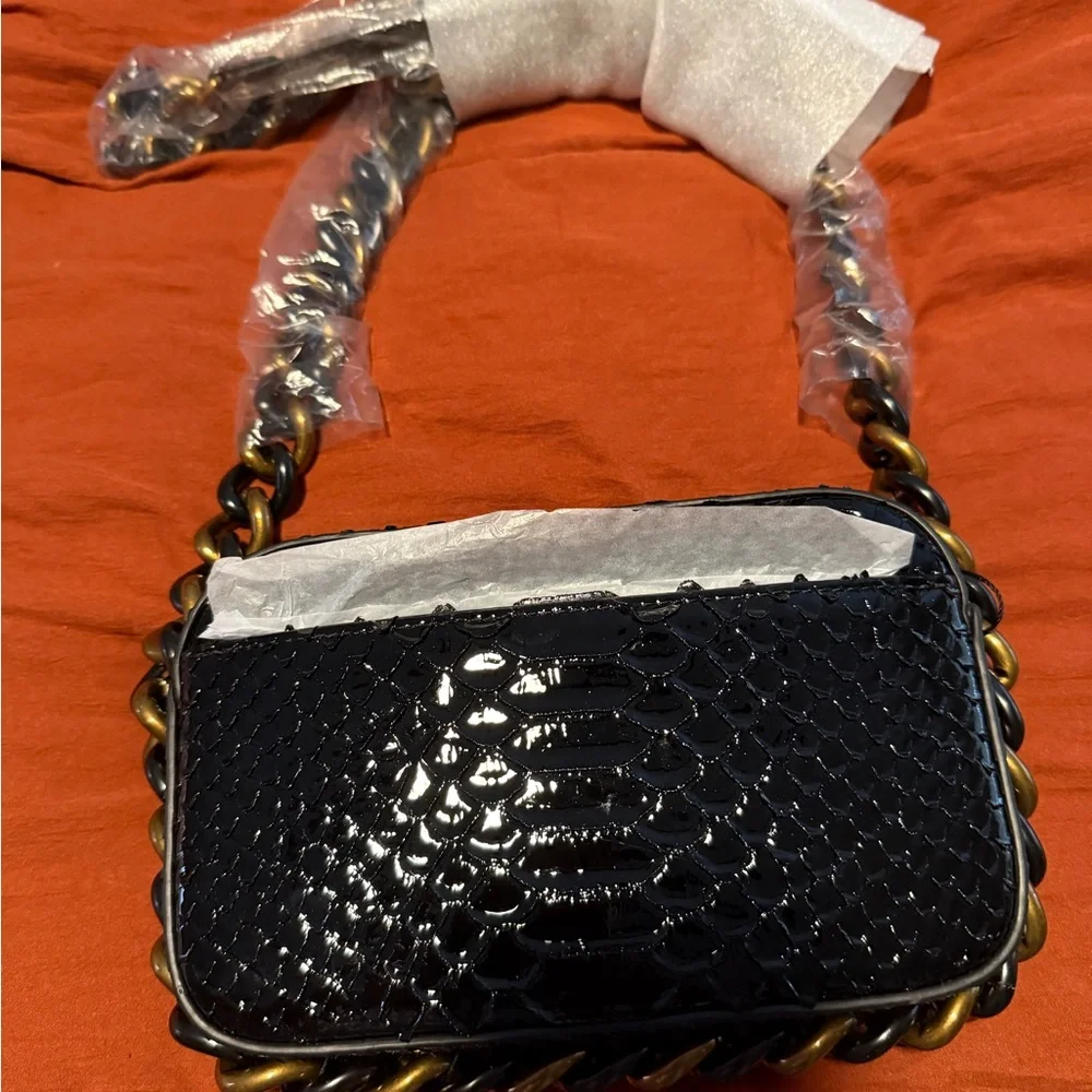 Kurt Geiger Black and Gold Crossbody Bag - Picture 3 of 3